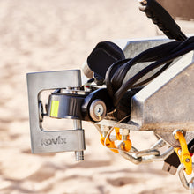 Load image into Gallery viewer, Alarmed Trailer Lock in use whilst on the beach
