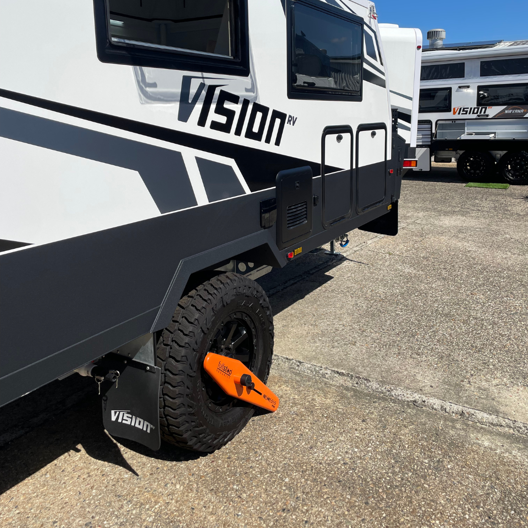 Caravan Wheel Lock on Vision RV