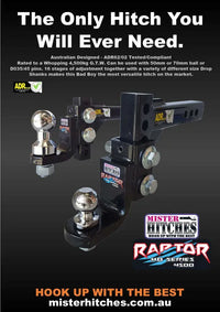 Mister Hitches Super Duty Adj Ball Mount Raptor 4.5T (mhabm45-1)