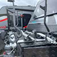 A 3 Bike Rack system set up on Caravan toolbox