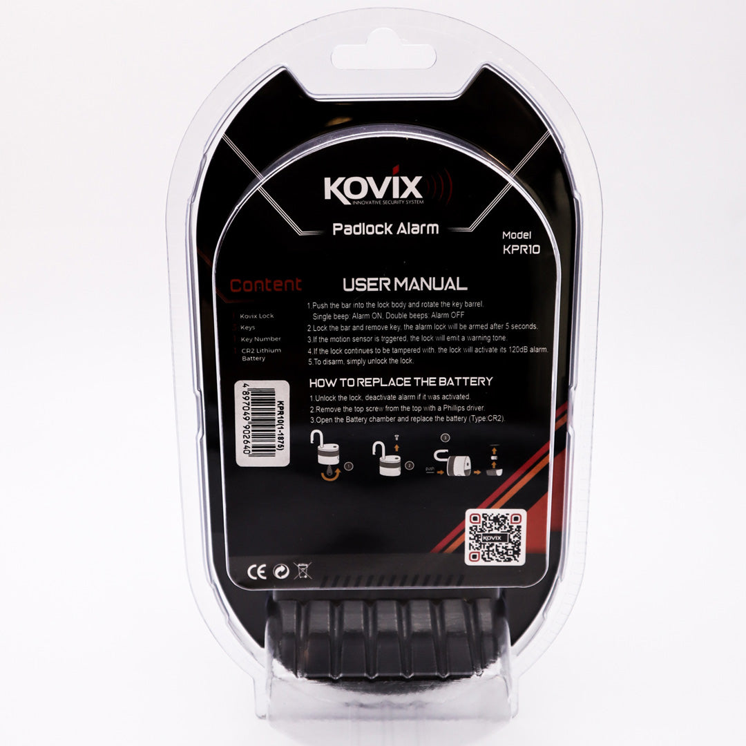 Back of packaging Kovix KPR10
