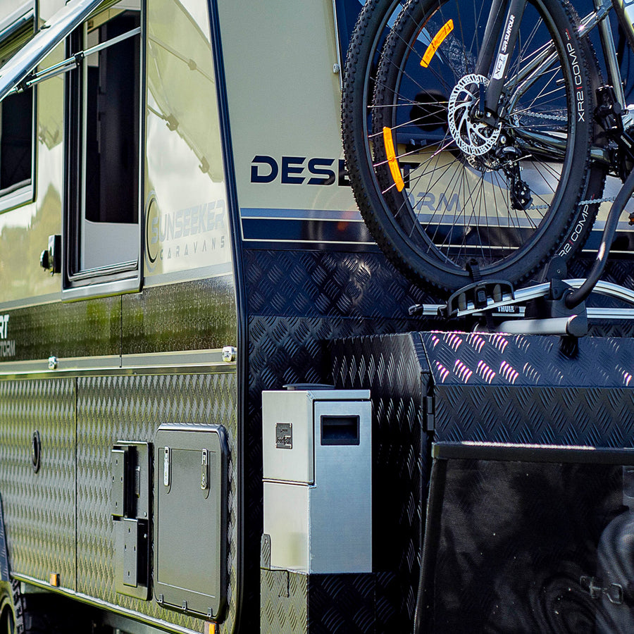 Protrek's Jerry Box set up on a Desert Storm Caravan
