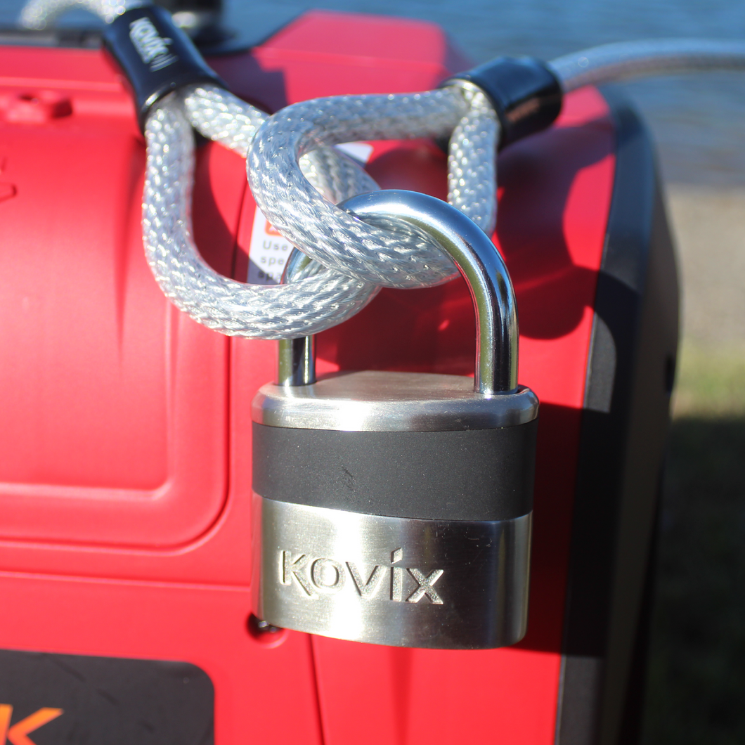 Kovix Alarmed Padlock 10mm + Kovix Security Cable 2.5m
